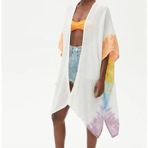 $168 Michael Stars Cotton Double Gauze Tie Dye Swim Kimono Cover Up